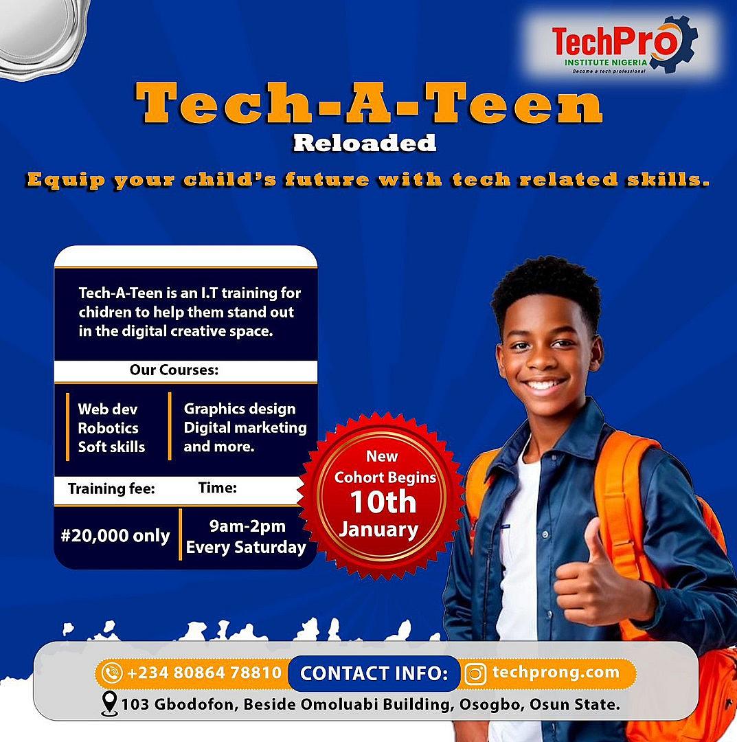 TechPro Institute Nigeria Repackages Its Popular Tech-A-Teen Program in Osogbo as Tech-A-Teen Reloaded