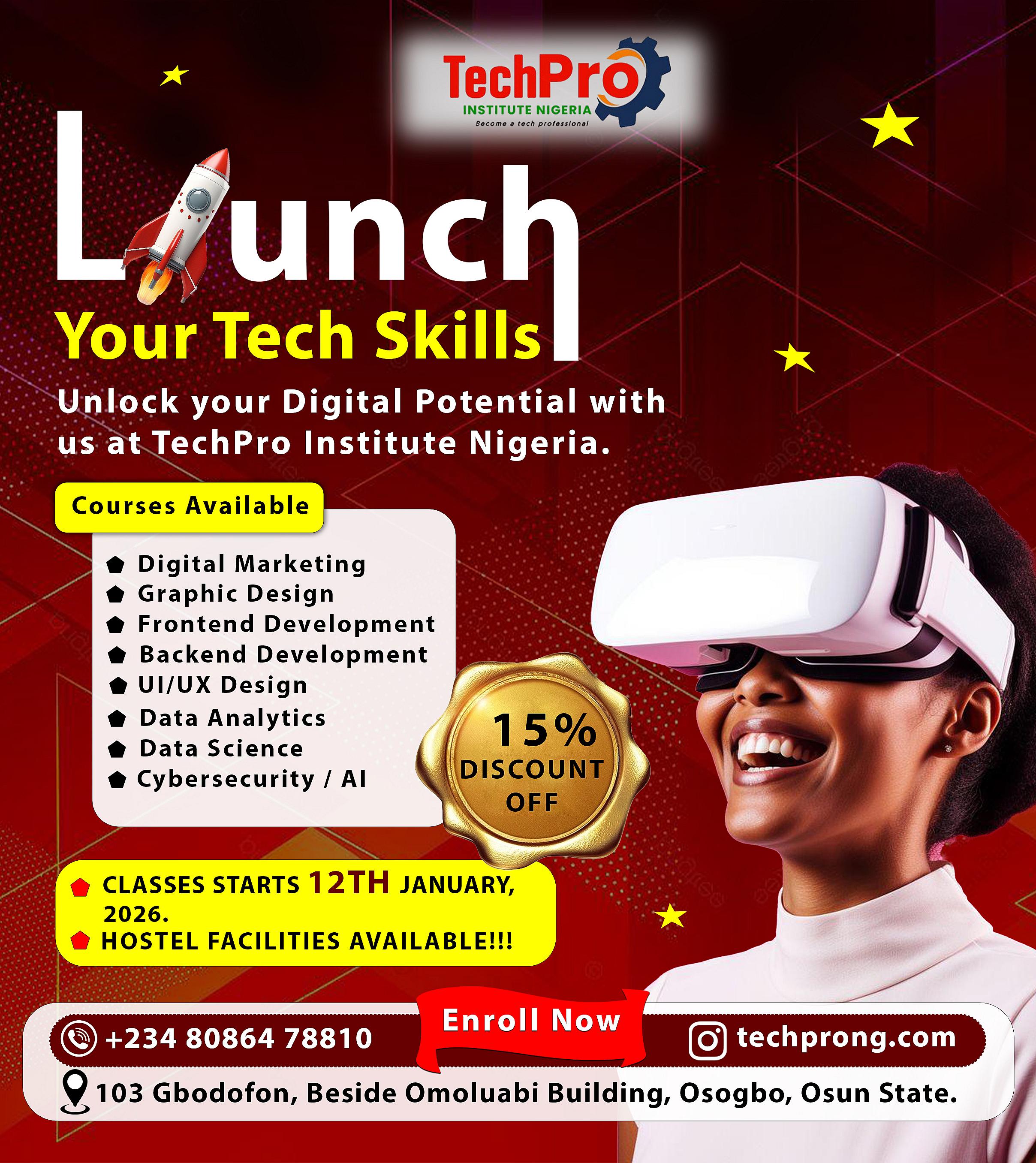 TechPro Institute Nigeria Opens Registration for January 2026 Tech Training Programs